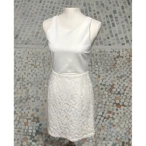 Kimchi Blue - Off White Sleeveless Dress with Lace Skirt and Racer Back - Med
